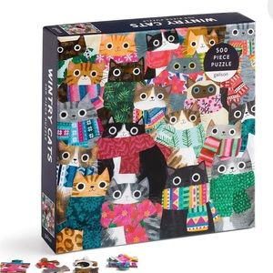 Wintry Cats Puzzle By Galison 500 Piece Jigsaw Puzzle Used once.